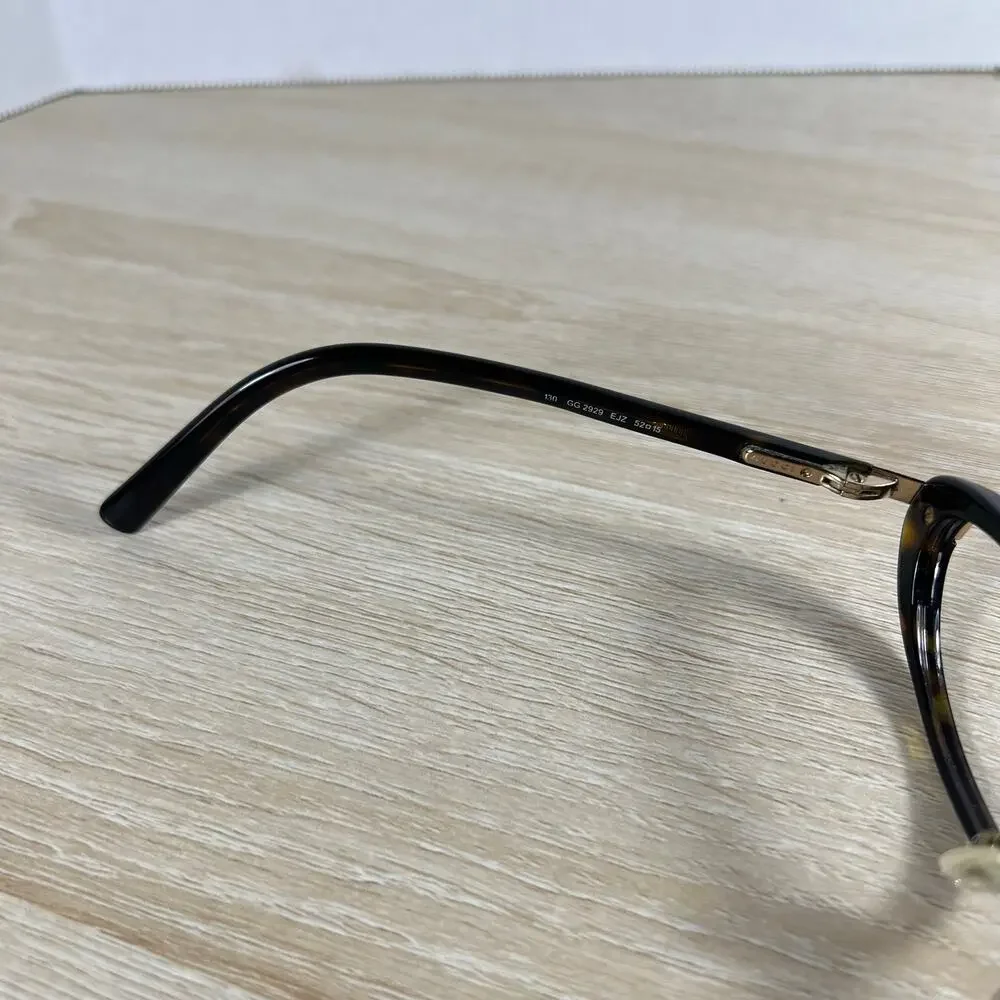 Gucci GG2929 EJZ Eyeglasses Oval Dark Brown Frames Only 52-15-130 Italy